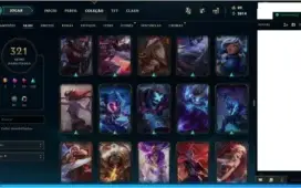 Vendo conta de League of Legends Unranked com 321 skins.