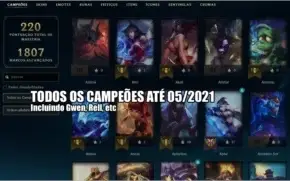 Conta League of Legends 1173 skins Todos Campeões