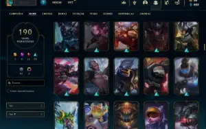 Conta Unranked com TODOS os champs e 190 Skins + Kayle Juiza