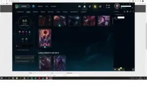 Conta top, foi gasto nela 648 reais, 85 campeões 60 skins.
