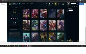 Conta top, foi gasto nela 648 reais, 85 campeões 60 skins.