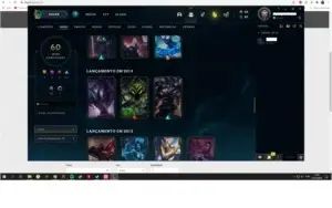 Conta top, foi gasto nela 648 reais, 85 campeões 60 skins.
