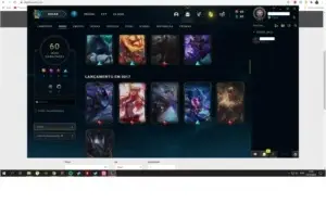 Conta top, foi gasto nela 648 reais, 85 campeões 60 skins.