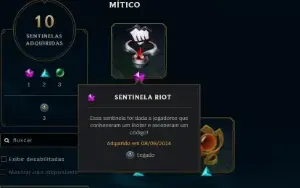 Conta League of Legends 76 Champs e 70 Skins SENTINELA RIOT