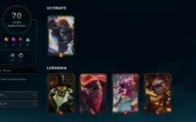Conta League of Legends 76 Champs e 70 Skins SENTINELA RIOT