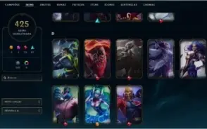 CONTA LOL COM 430 SKINS, OURO + DESDE A SEASON 3 - PLATINA +