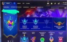 Conta League Of Legends Level 250 e 823 skins+ Plat 3