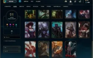 Conta prata 2 com 58 champs e 21 skins