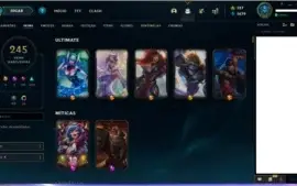 Conta lol lvl 222 com 245 skins