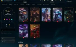 Conta de LOL Main suporte lvl +500 237 Skins