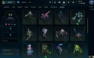 Conta lol lvl 702, 242 skins, esmerald 2, 333 MIL essências 