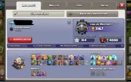 Clash of  Clans CV 11, Nível 138, mais de 10 mil gemas