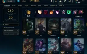 Prata 3 com 100 Champs e 43 Skins ( SUP / ADC )