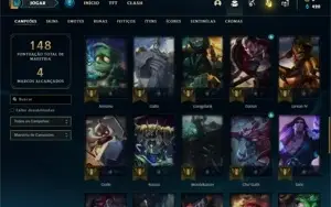 Conta Unranked com 55 Champs e 19 Skins