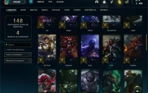 Conta Unranked com 55 Champs e 19 Skins