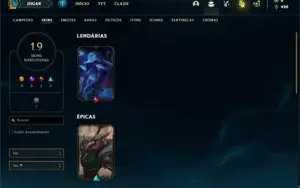Conta Unranked com 55 Champs e 19 Skins