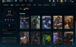 Conta Unranked com 55 Champs e 19 Skins