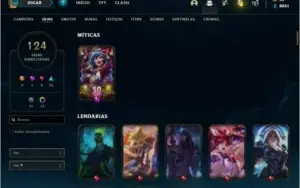 Conta ouro 2 com TODOS os champs e 124 Skins