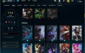 Conta ouro 2 com TODOS os champs e 124 Skins