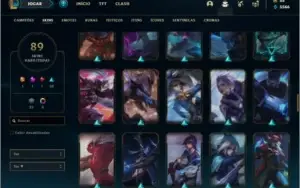 Conta prata 2 com 89 skins e 118 champs