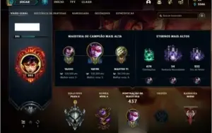 Conta prata 2 com 89 skins e 118 champs