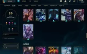 Conta prata 2 com 89 skins e 118 champs