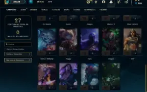 Conta Unranked com 30 Champs e 3 Skins + 2 Fragmentos