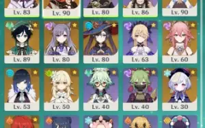 Ar 56 - Raiden + Kazuha + Ganyu + Venti + Yelan + Yae Miko