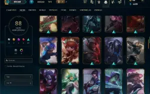 Unranked com 150 Champs e 88 Skins