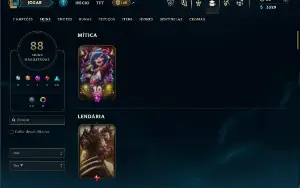 Unranked com 150 Champs e 88 Skins