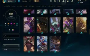 Unranked com 150 Champs e 88 Skins