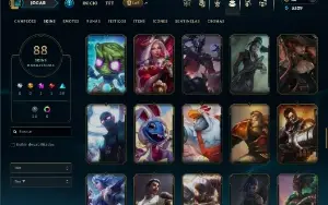 Unranked com 150 Champs e 88 Skins