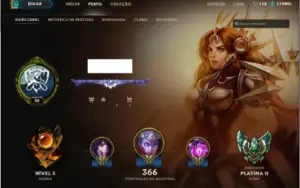 Conta com 119K IP, 63 skins, Platina II, todos campeões