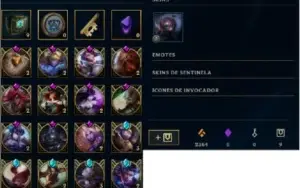 Conta com 119K IP, 63 skins, Platina II, todos campeões