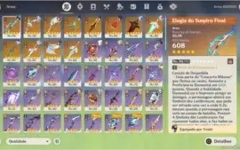 Conta Genshin TOP Chars e Armas 5* e 4* C6 175 Dias Benção