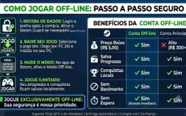 CONTA STEAM OFF-LINE 50 JOGOS | FC 26 • RE • WD2