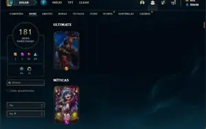 Conta bronze 1 com TODOS os champs e 181 Skins + 800 RP