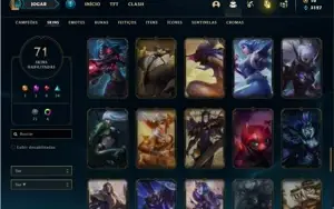 Conta ouro 4 com 105 Champs e 71 Skins + 1 Fragmento