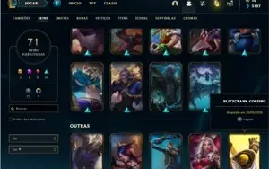 Conta ouro 4 com 105 Champs e 71 Skins + 1 Fragmento