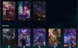 Conta Platina 3 com 261 skins e 30 cromas.