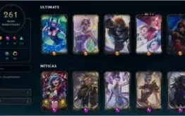 Conta Platina 3 com 261 skins e 30 cromas.