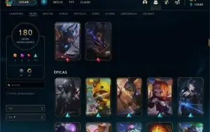 Conta LOL MMR DIAMANTE + 180 SKINS & M7  20 CAMPEOES