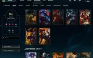 Conta Lol Platina IV + Todos os campeões + 85 skins