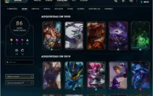 Conta Lol Platina IV + Todos os campeões + 85 skins