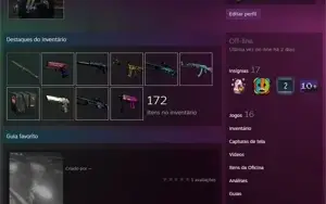 CONTA CSGO PRIME │ COM FACA STILETTO E DIVERSAS SKINS │ 1K H