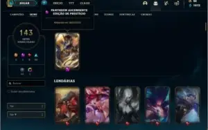 Conta Bronze 1 com 128 Champs e 143 Skins + 1 Prestigio