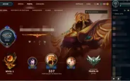 Conta league of legends prata lll com borda gold