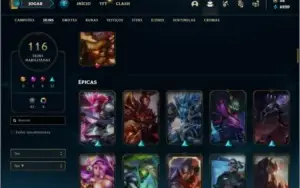 Conta unranked com 116 skins e 150 champs + Kayle Juiza
