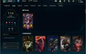 Conta unranked com 116 skins e 150 champs + Kayle Juiza