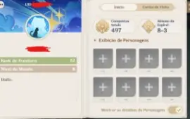 Conta Genshin Ar 57  15 Personagens 5* (Preco Negociavel)
